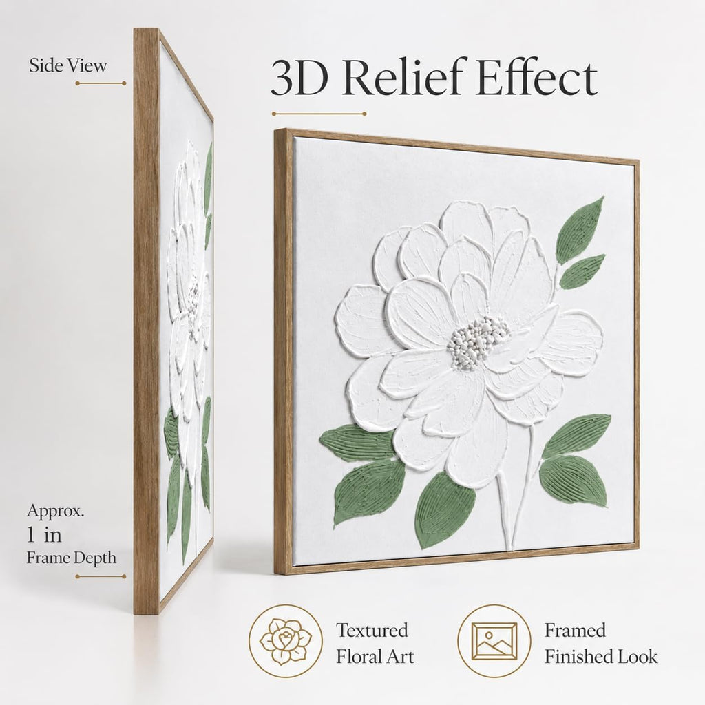 3D Textured Floral Wall Art