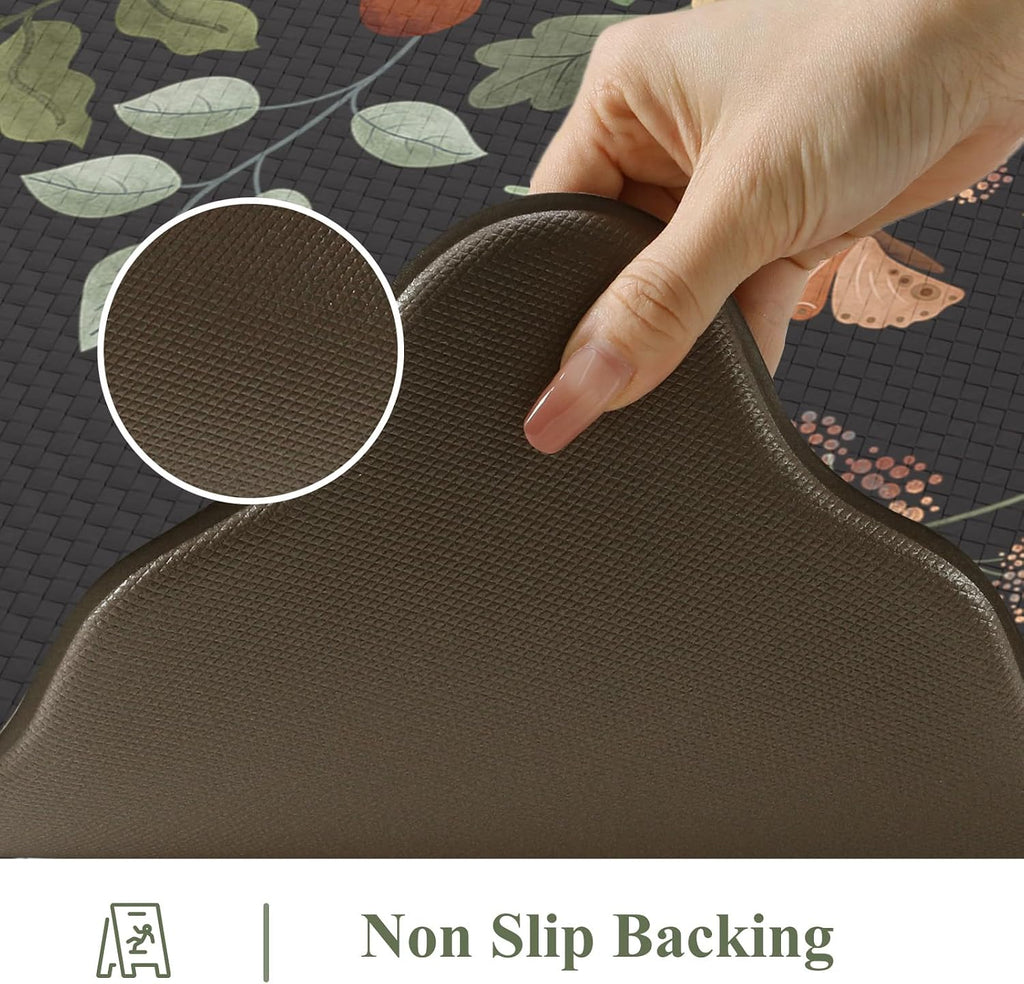 Scalloped Anti Fatigue Kitchen Rugs 2 Pack