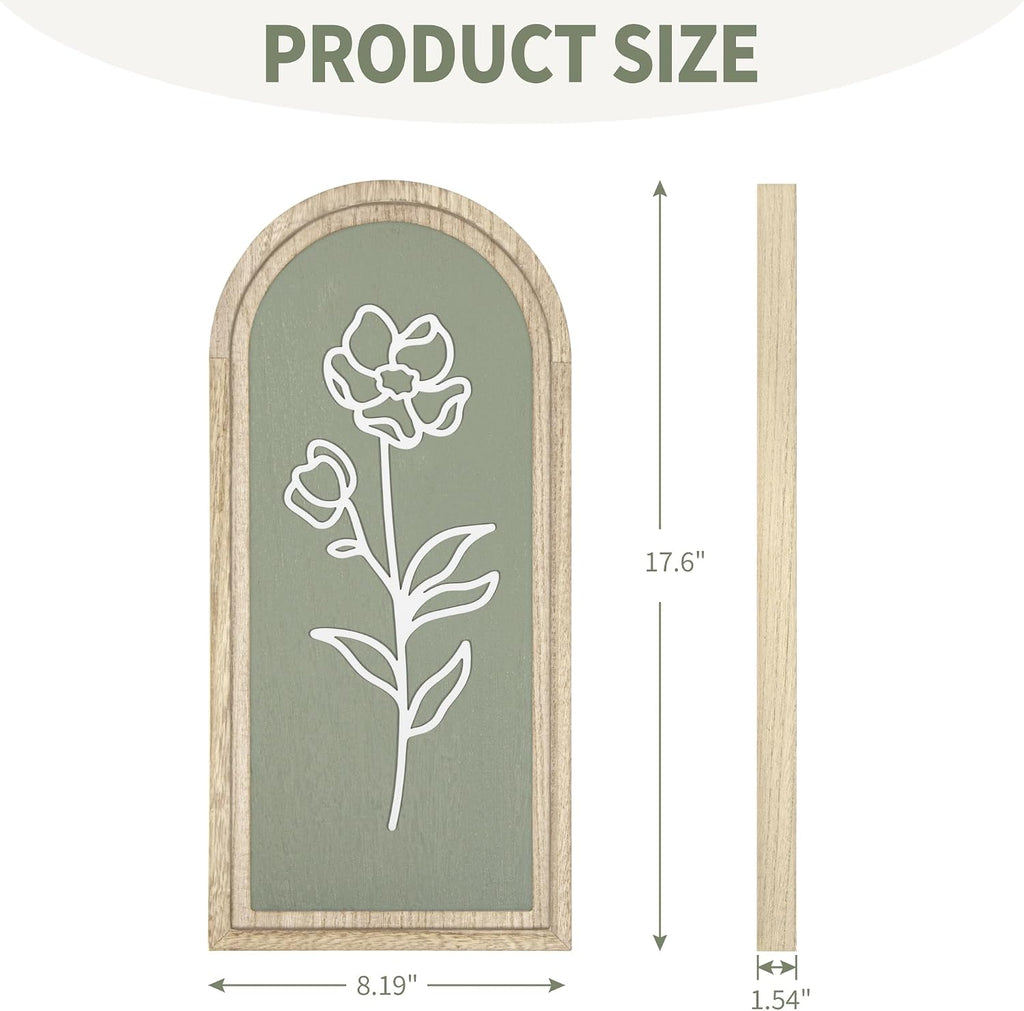 Sage Green 3D Wooden Floral Wall Art