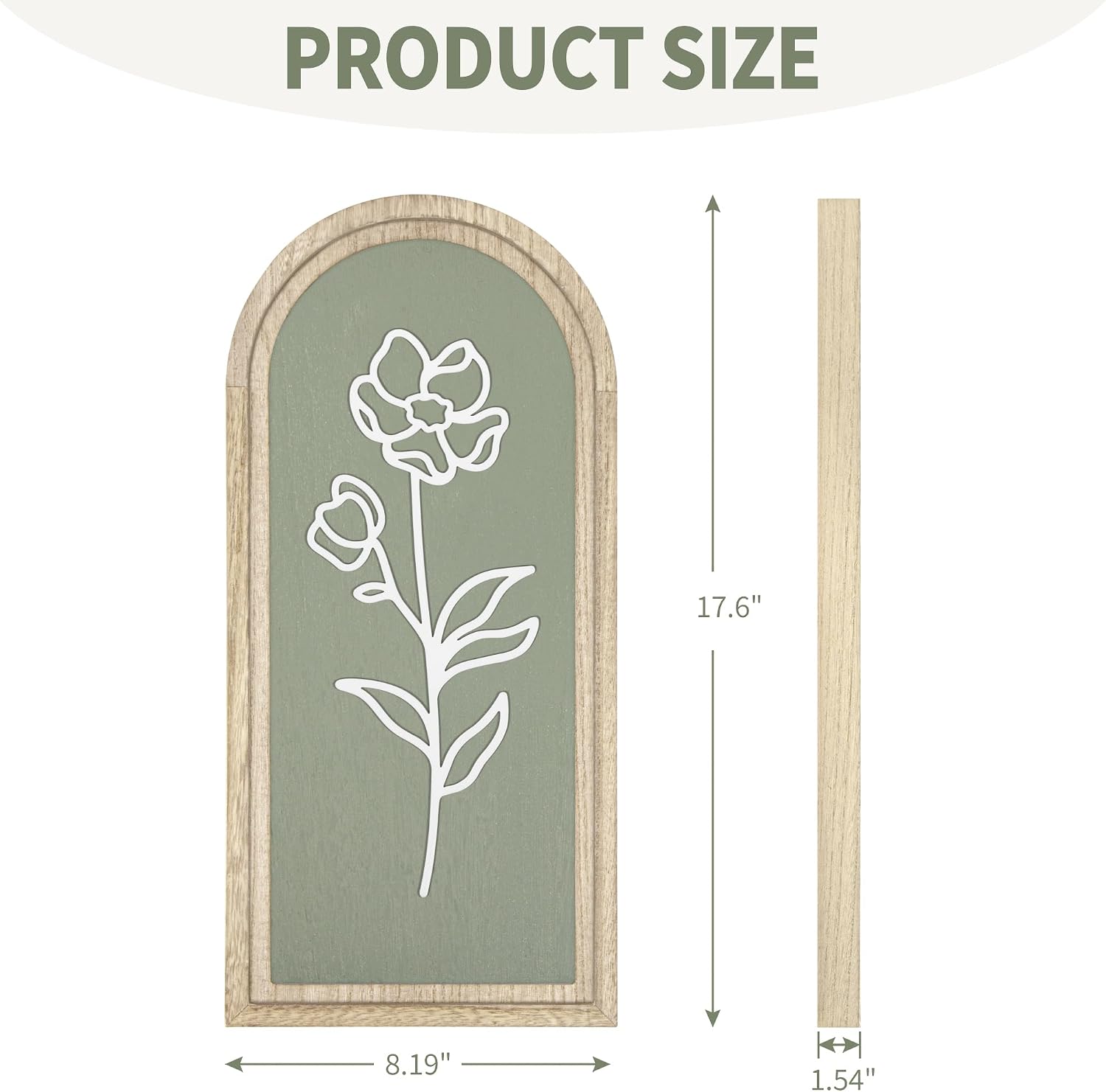 Sage Green 3D Wooden Floral Wall Art