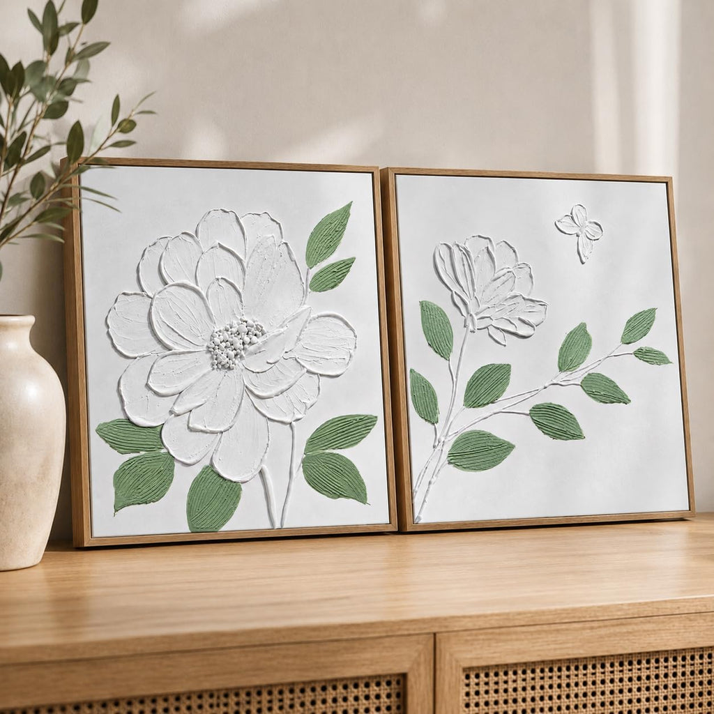 3D Textured Floral Wall Art