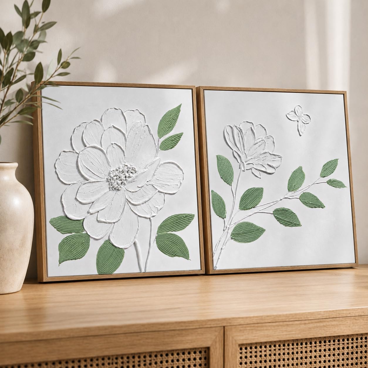 3D Textured Floral Wall Art