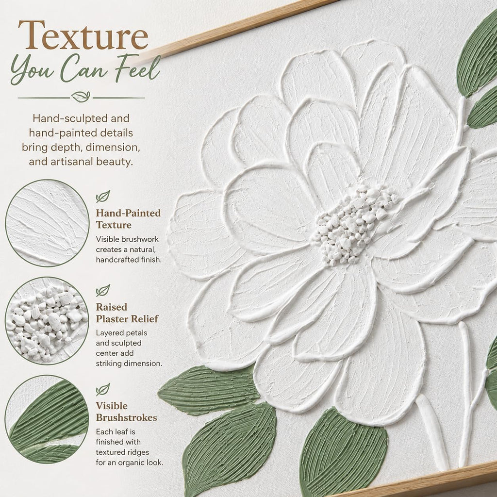 3D Textured Floral Wall Art