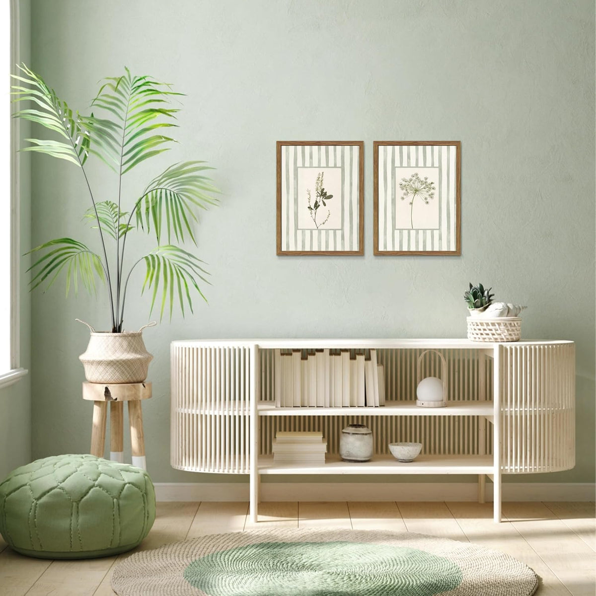 Sage Green Wildflower Wall Art