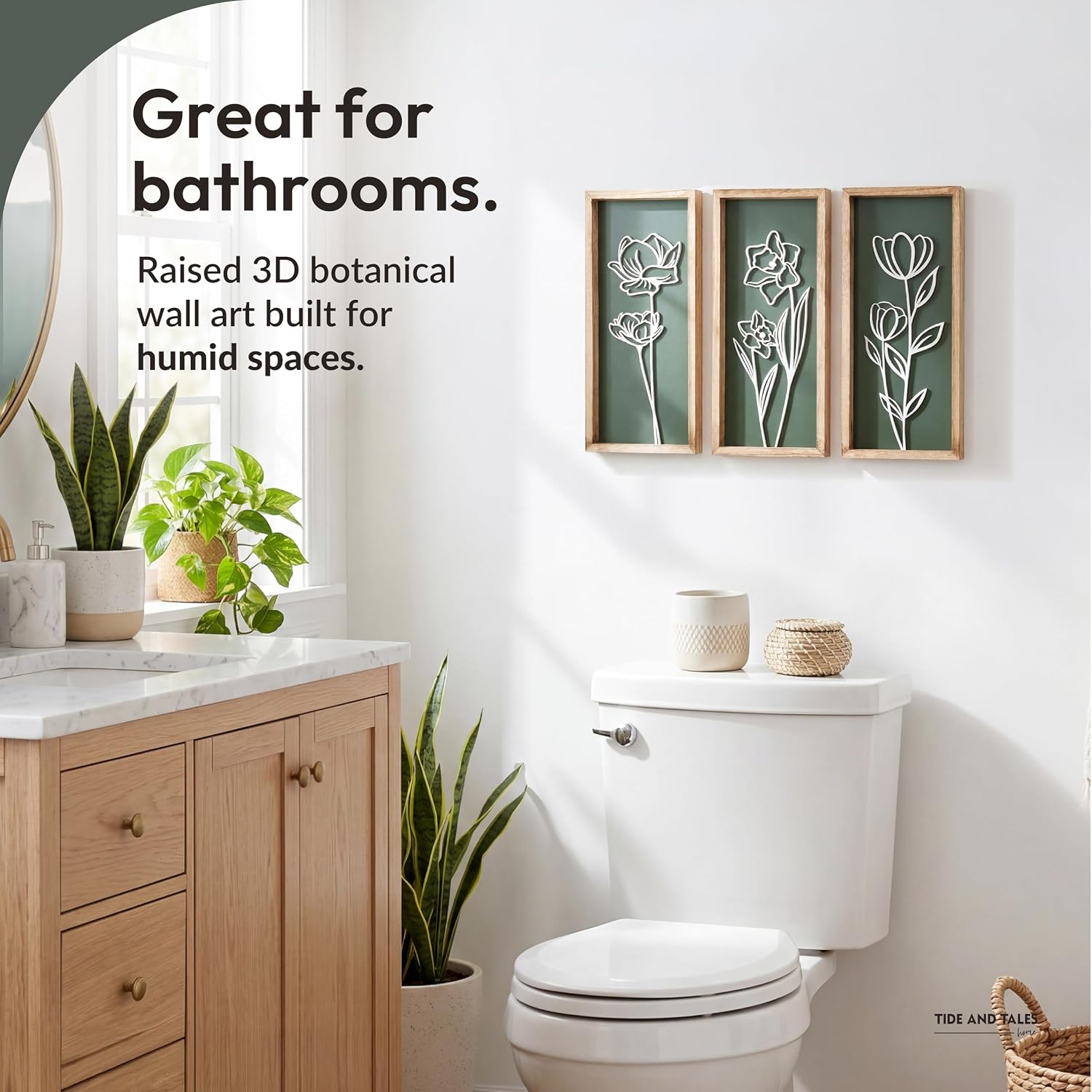 3D Floral Green Wall Art