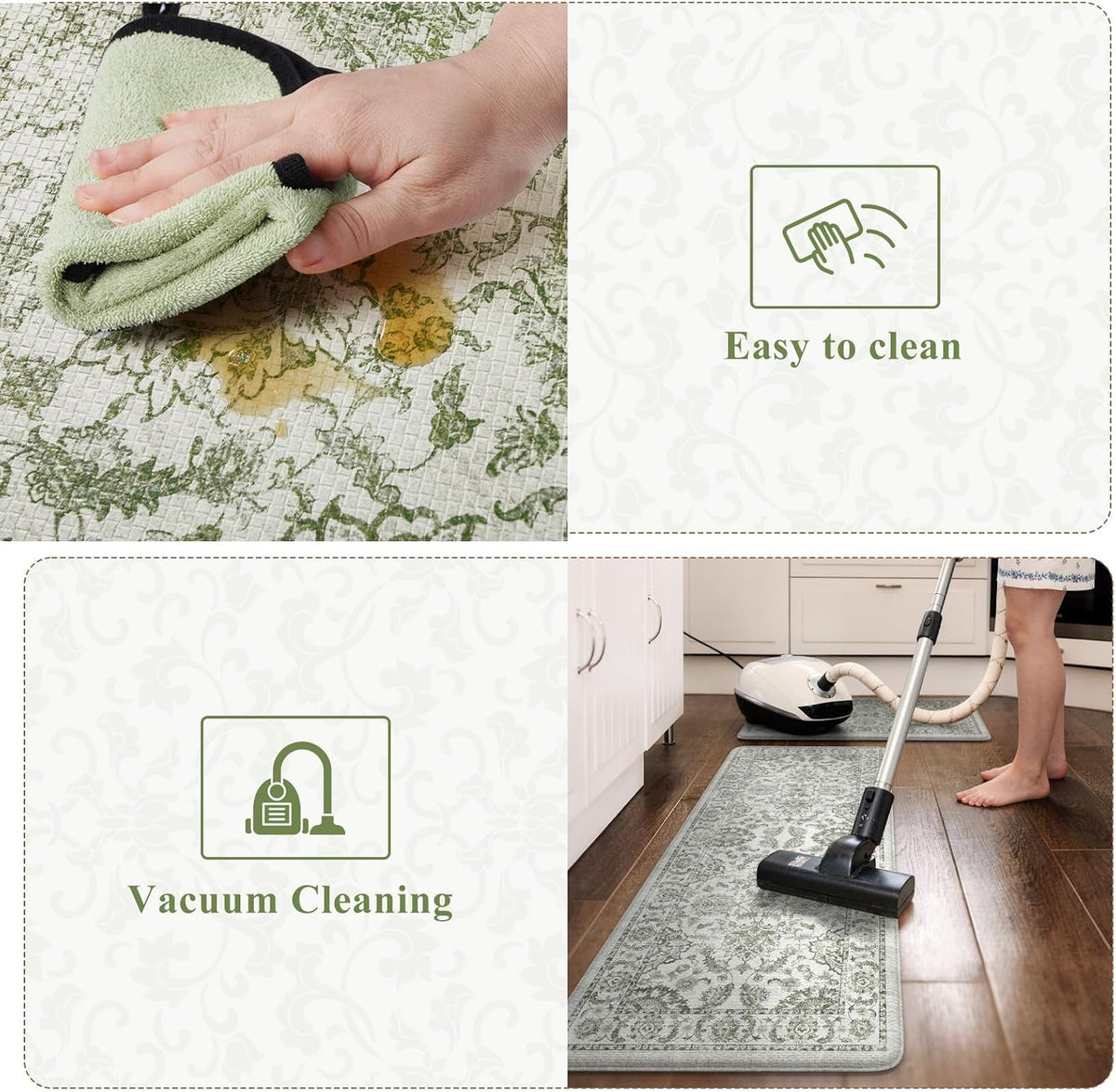 Boho Floral Anti Fatigue Kitchen Mats 2 Pack