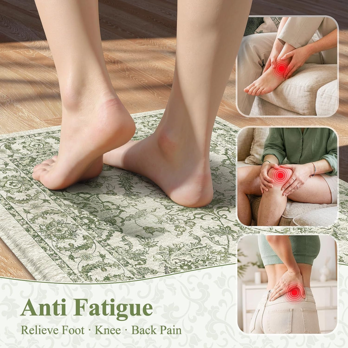Boho Floral Anti Fatigue Kitchen Mats 2 Pack