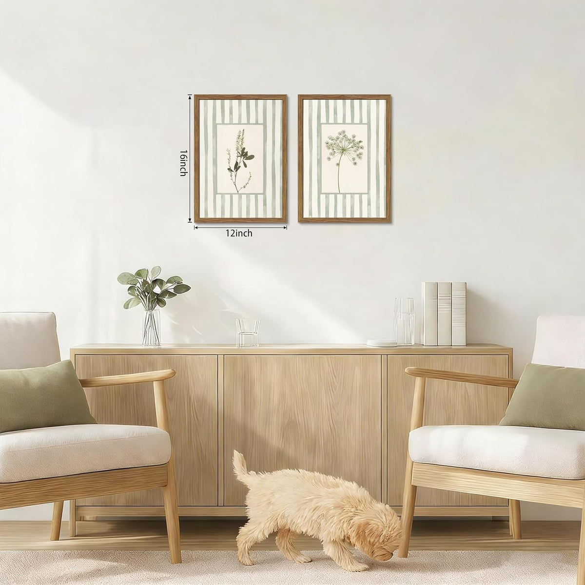 Sage Green Wildflower Wall Art