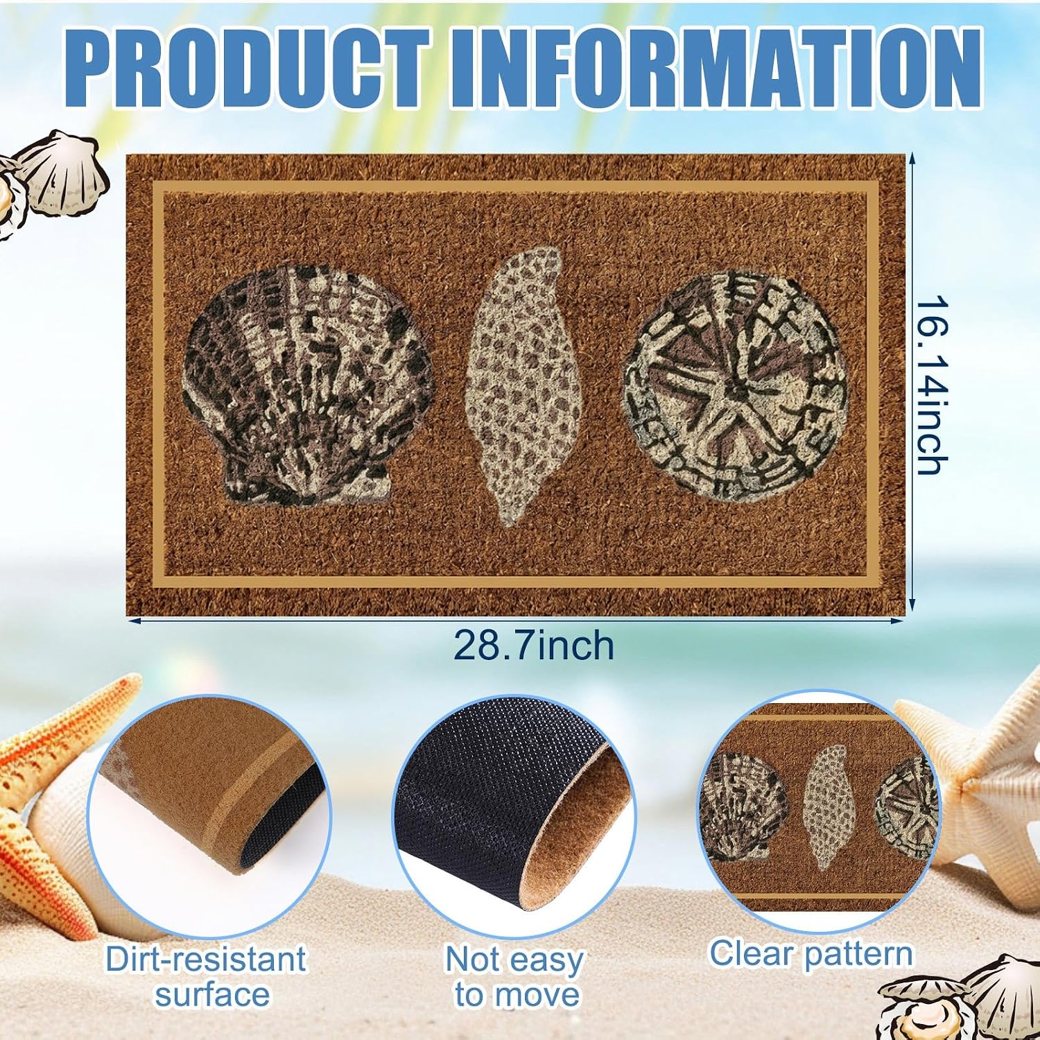 Seashell Outdoor Welcome Doormat