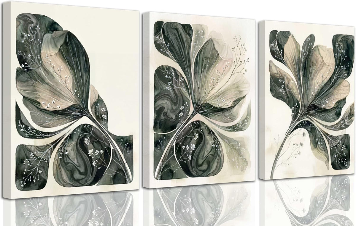 3 Pcs Boho Sage Green Botanical Wall Art