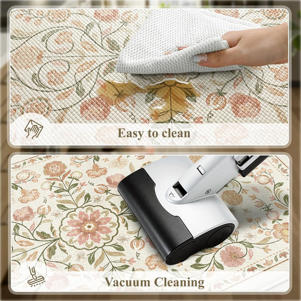 Boho Floral Anti Fatigue Kitchen Rugs 2 Pack