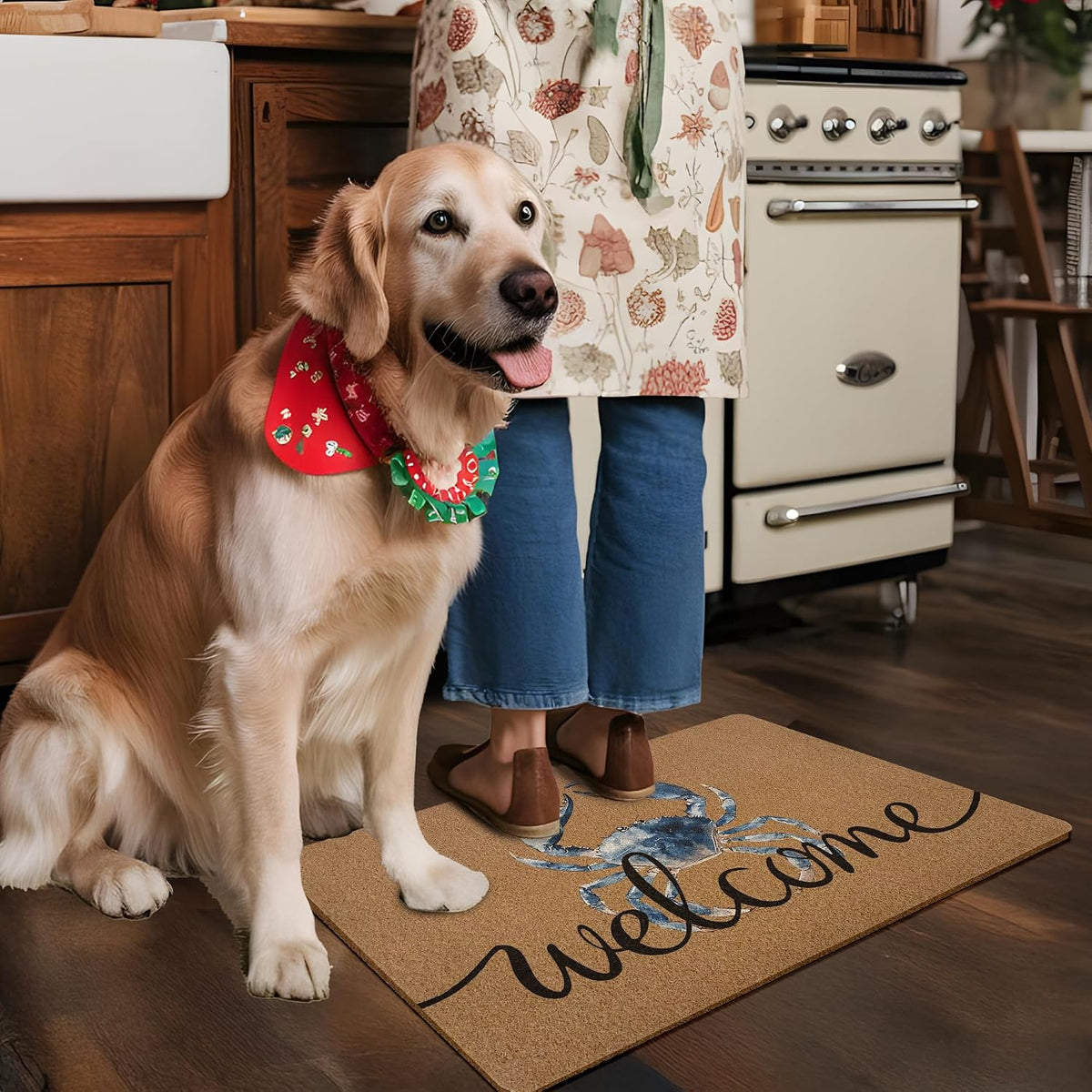 Blue Crab Welcome Door Mat