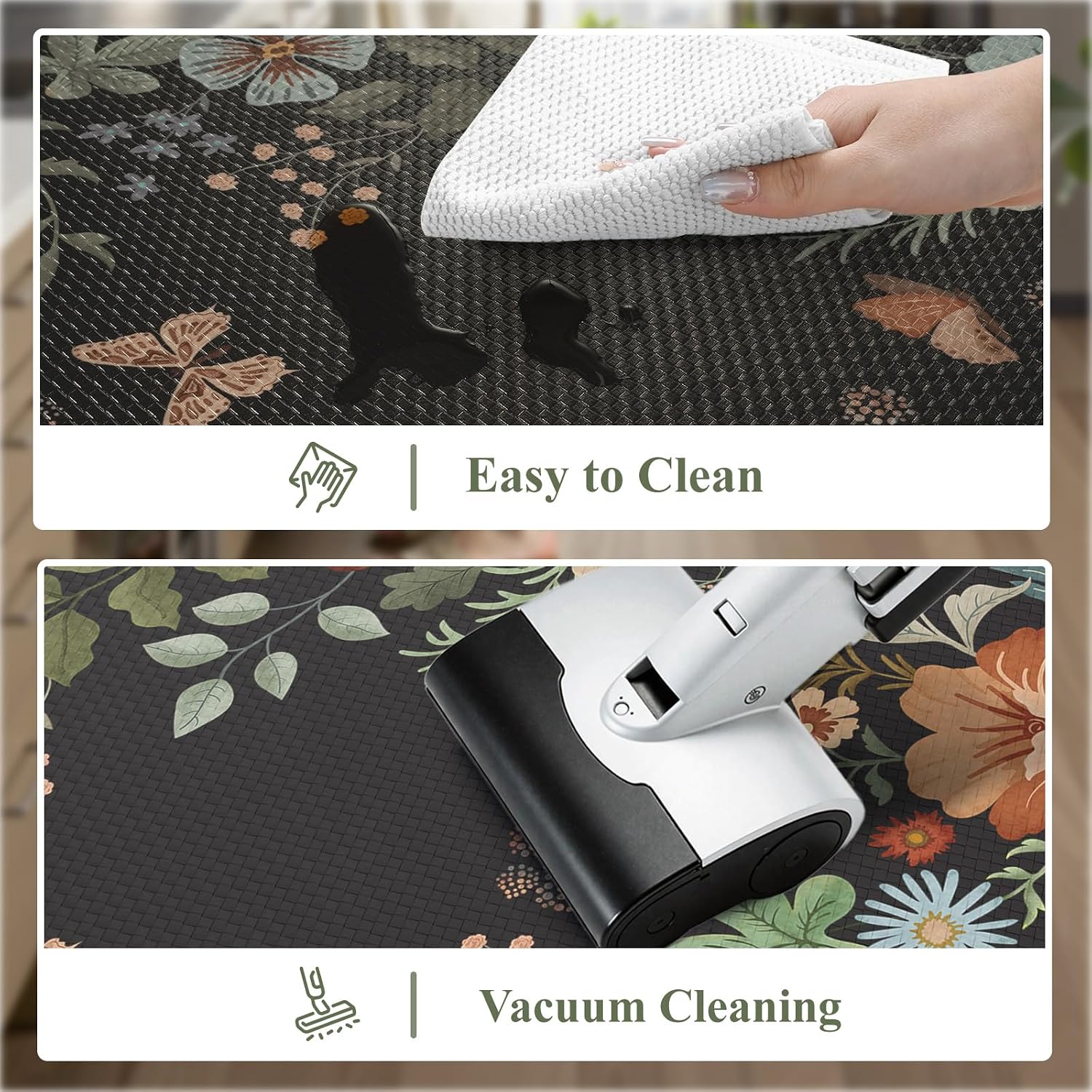 Scalloped Anti Fatigue Kitchen Rugs 2 Pack