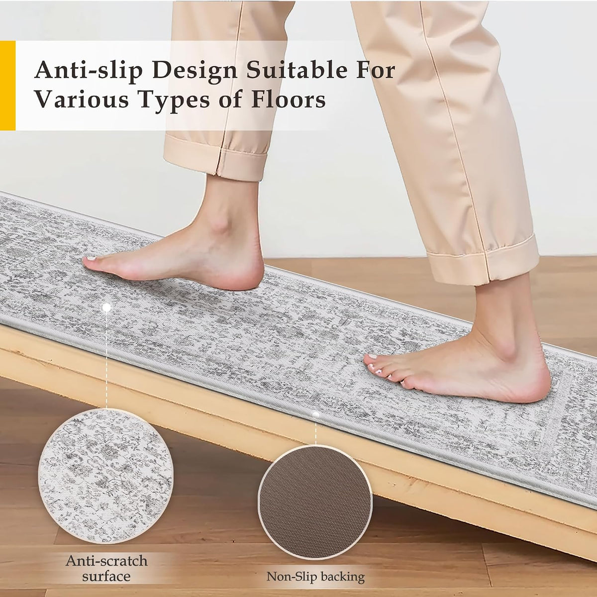 Vintage Floral Anti Fatigue Kitchen Mats 2 Pack