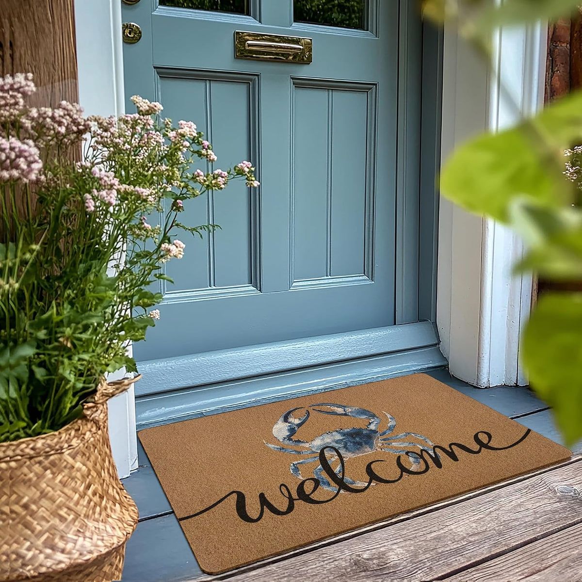 Blue Crab Welcome Door Mat