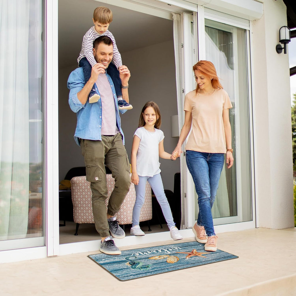 Blue Coastal Door Mat