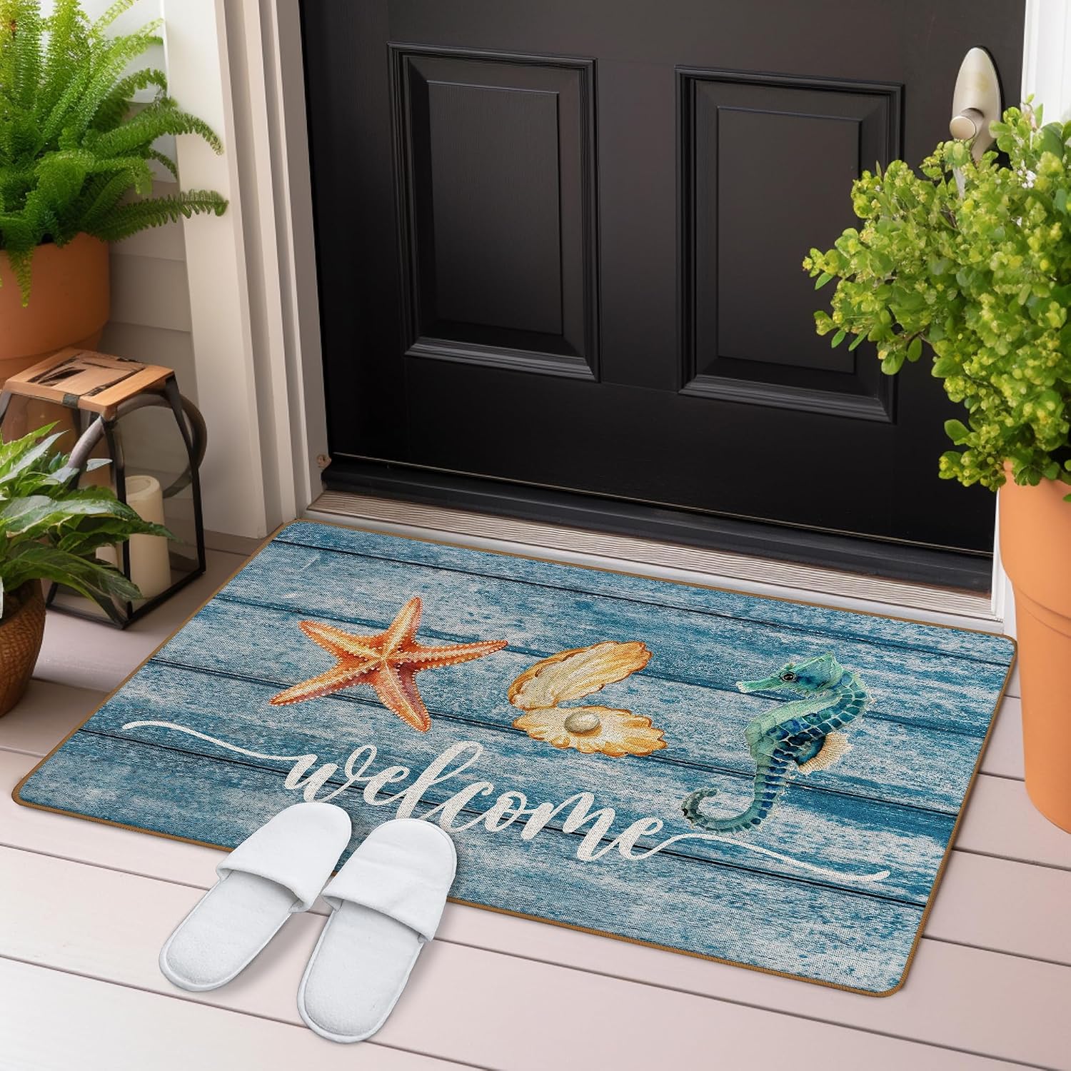 Blue Coastal Door Mat