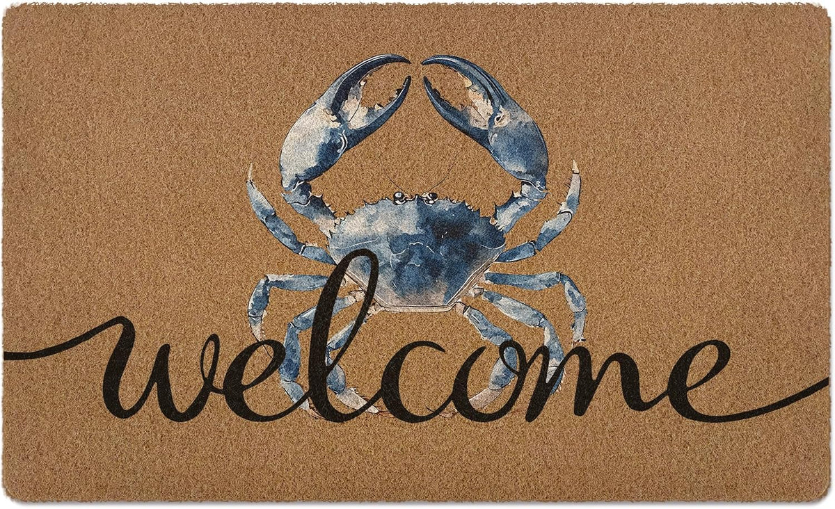 Blue Crab Welcome Door Mat