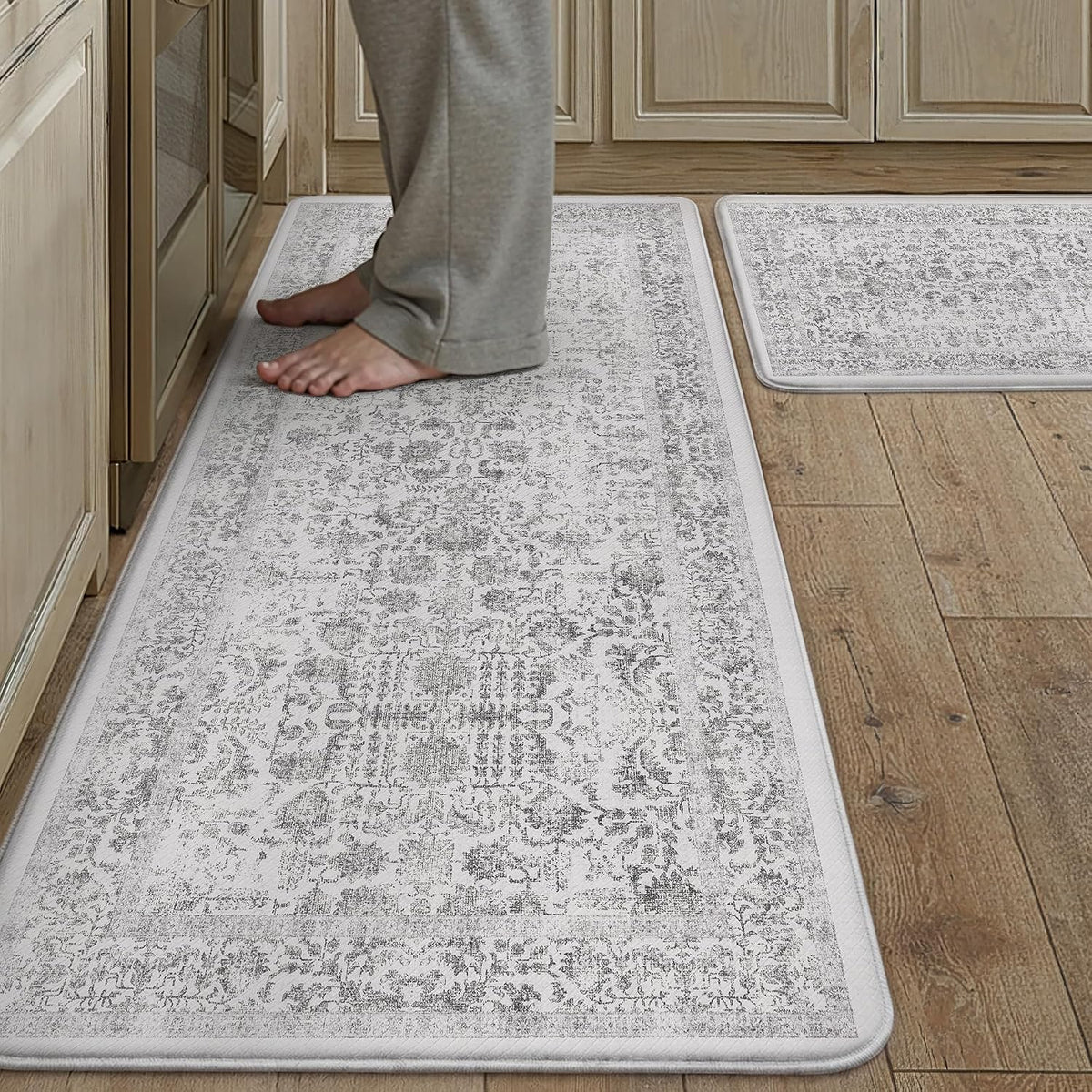 Vintage Floral Anti Fatigue Kitchen Mats 2 Pack