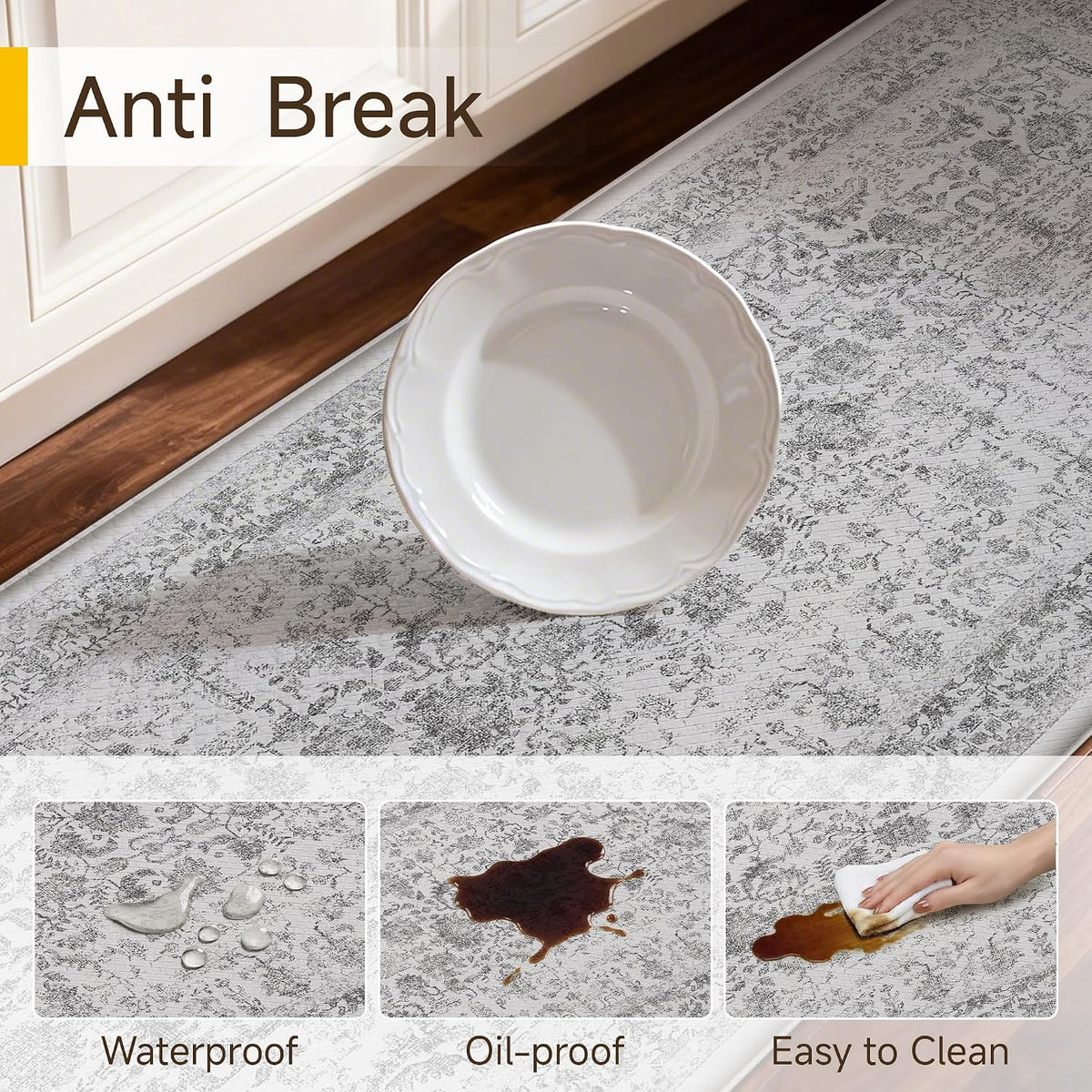 Vintage Floral Anti Fatigue Kitchen Mats 2 Pack