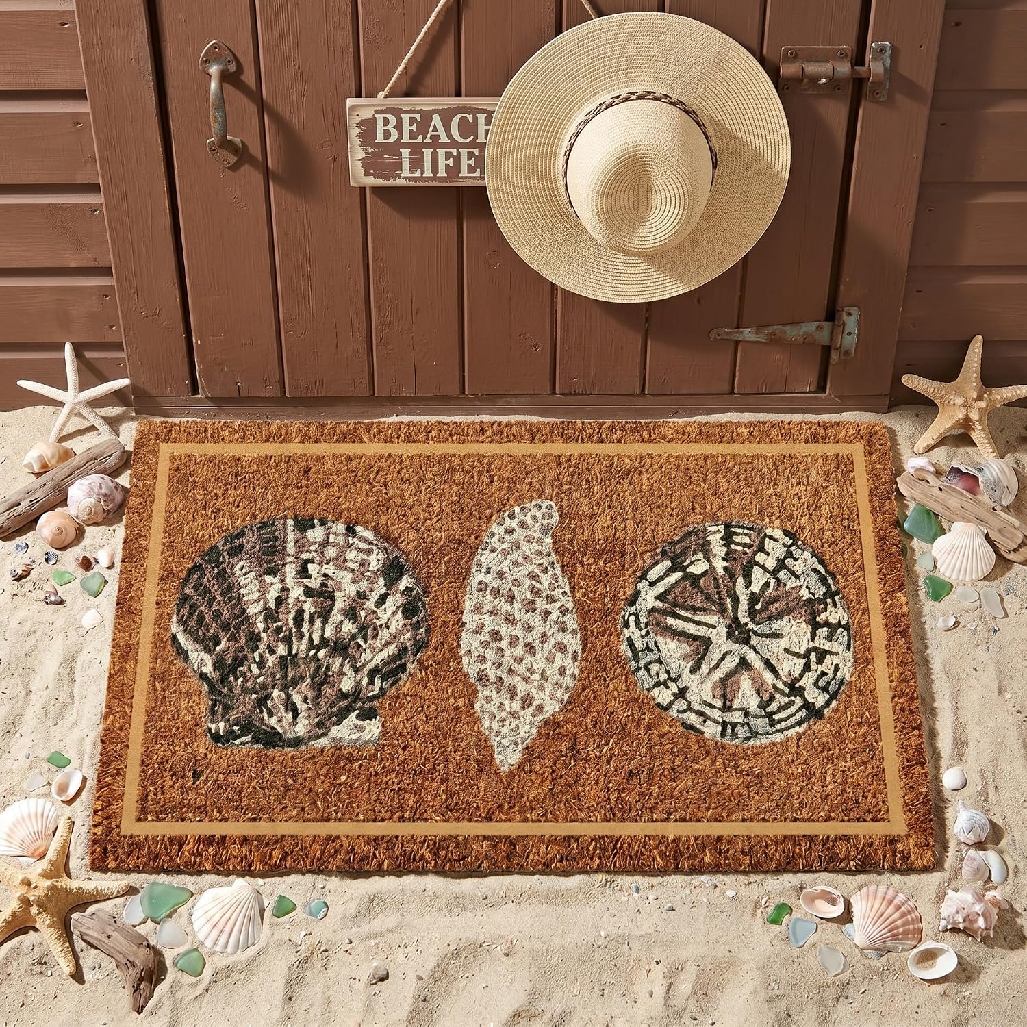 Seashell Outdoor Welcome Doormat