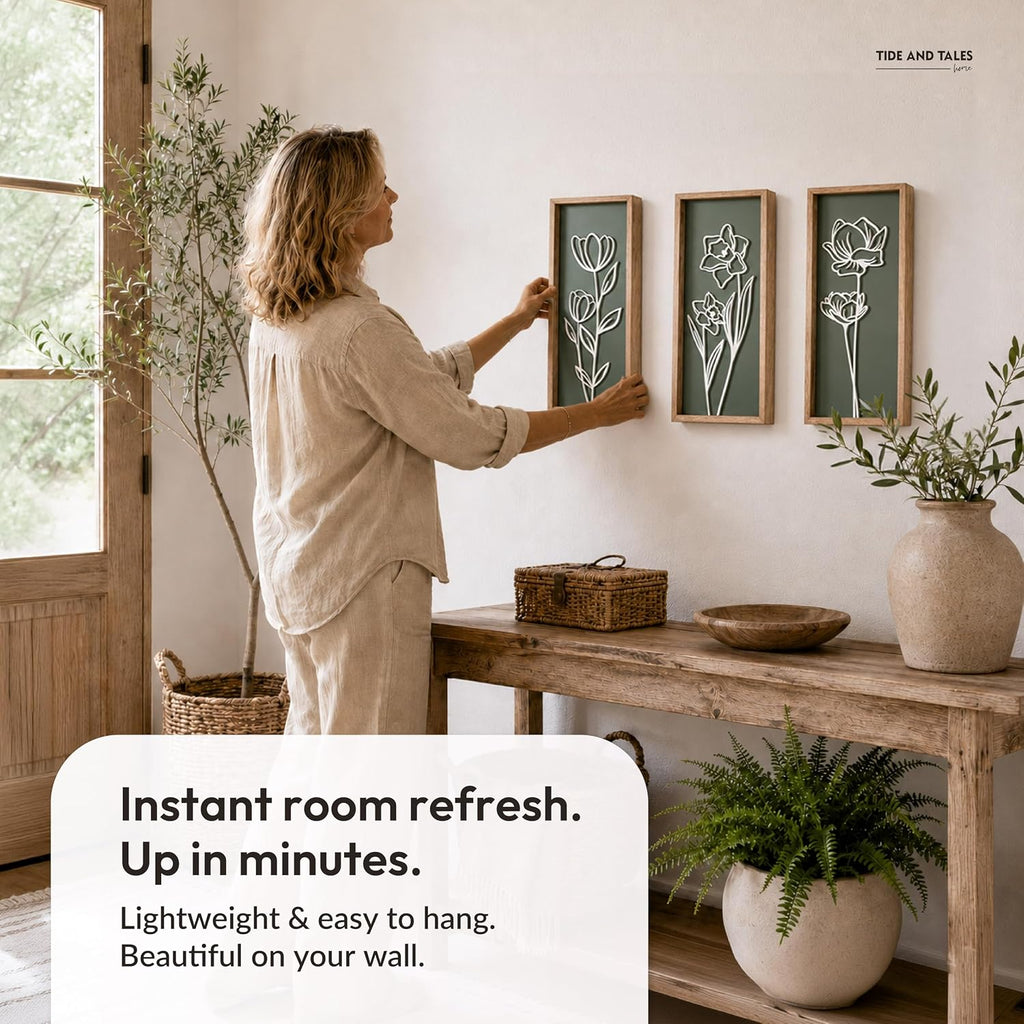 3D Floral Green Wall Art