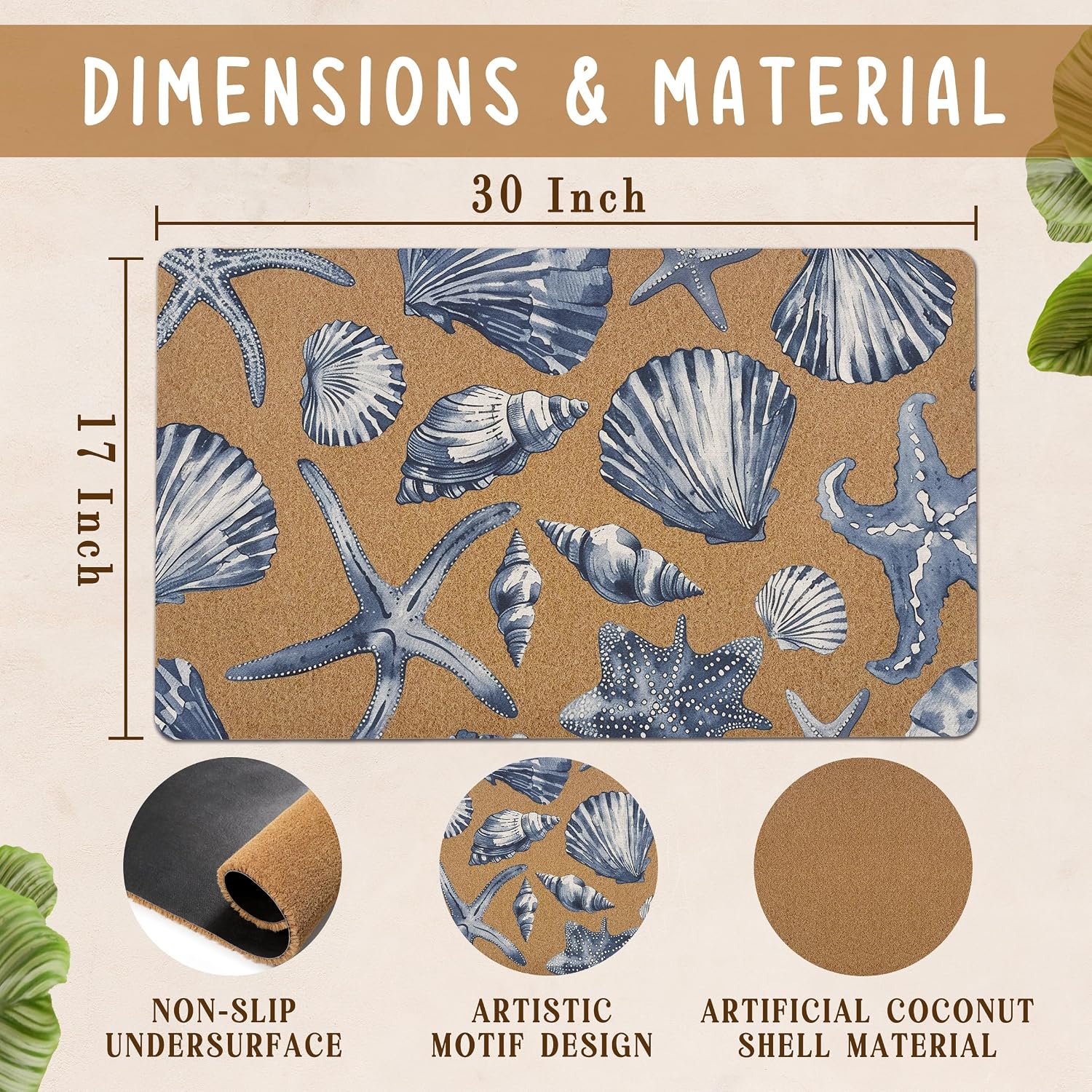 Beach Seashells Door Mat