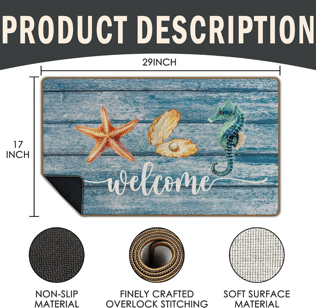Blue Coastal Door Mat