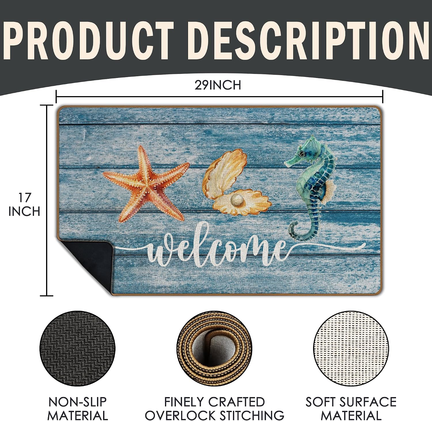 Blue Coastal Door Mat