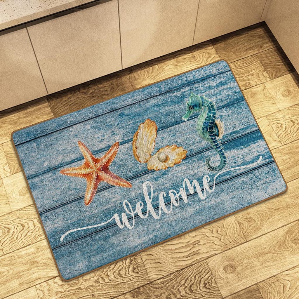 Blue Coastal Door Mat